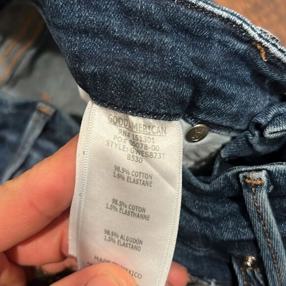 Good American
Good Legs Ripped distressed raw hem jeans size 26 in EUC dark wash - Picture 5 of 9